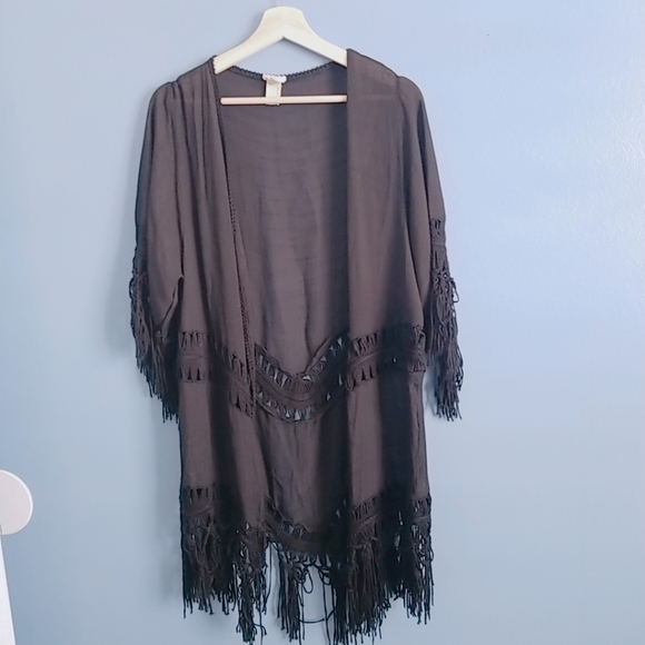 Buckle Sweaters - Black knit duster by Gimmicks by Buckle (M)